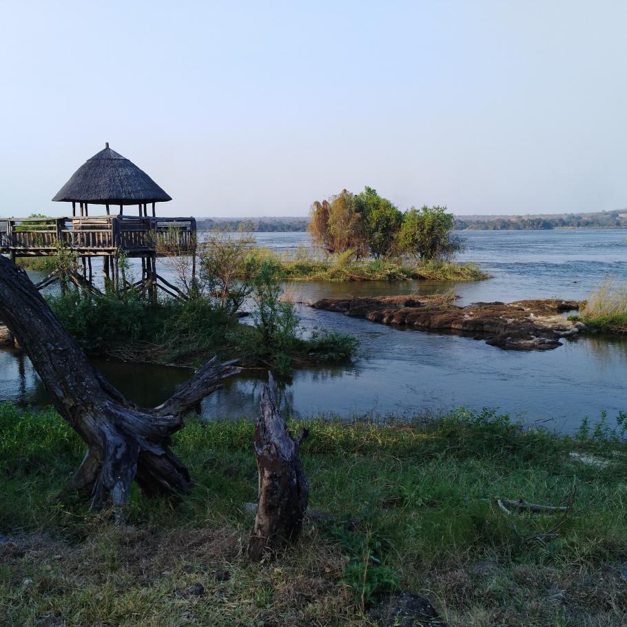 Camp on Zambezi river
